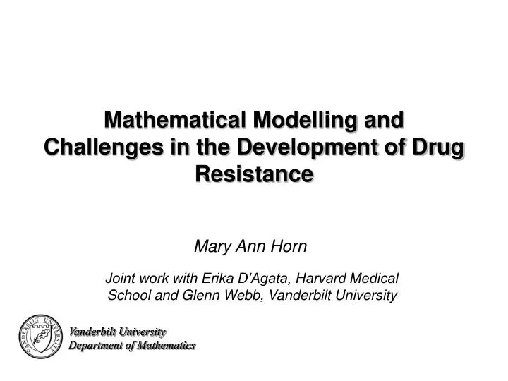 mathematical modelling and challenges in the development of drug resistance