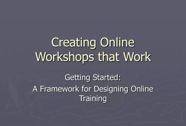 creating online workshops that work