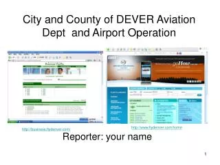 City and County of DEVER Aviation Dept and Airport Operation