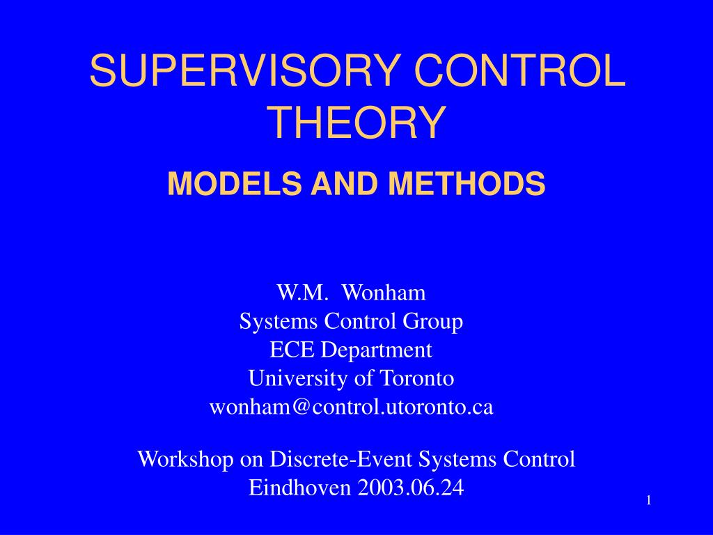 PPT - SUPERVISORY CONTROL THEORY PowerPoint Presentation, free download ...
