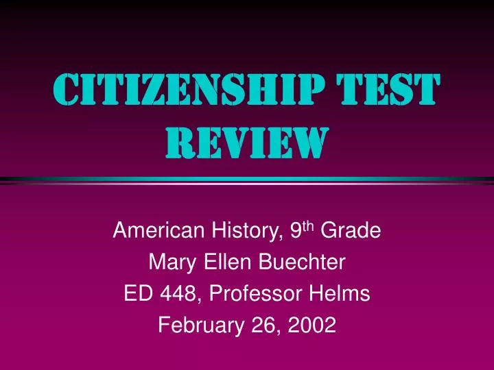 citizenship test review
