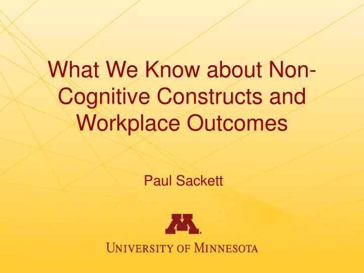 what we know about non cognitive constructs and workplace outcomes