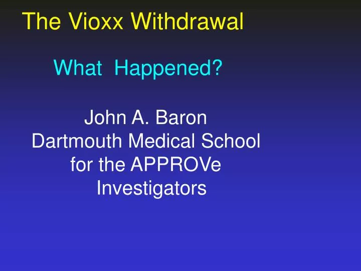 the vioxx withdrawal