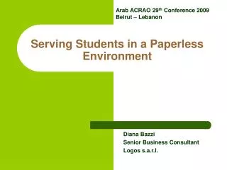 Serving Students in a Paperless Environment