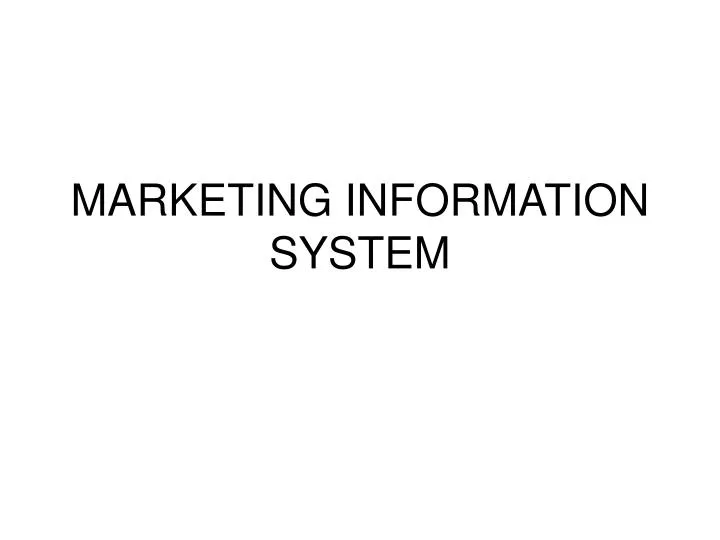 marketing information system