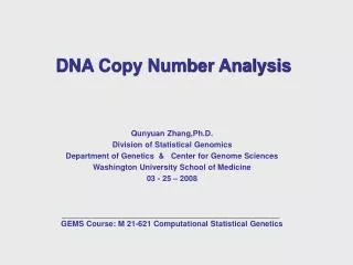 DNA Copy Number Analysis