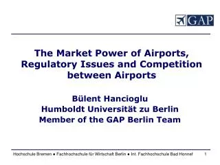 The Market Power of Airports, Regulatory Issues and Competition between Airports