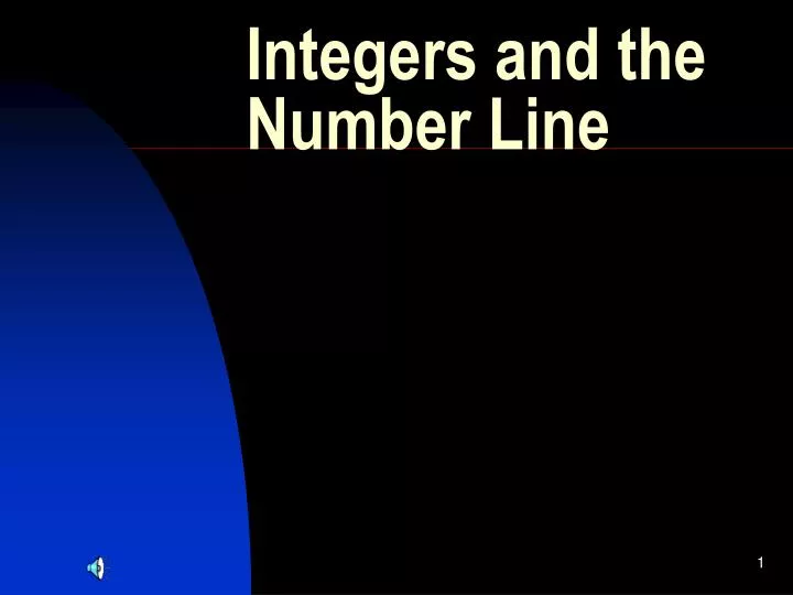 integers and the number line