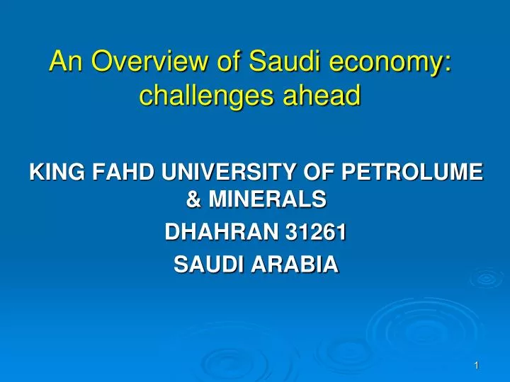 an overview of saudi economy challenges ahead