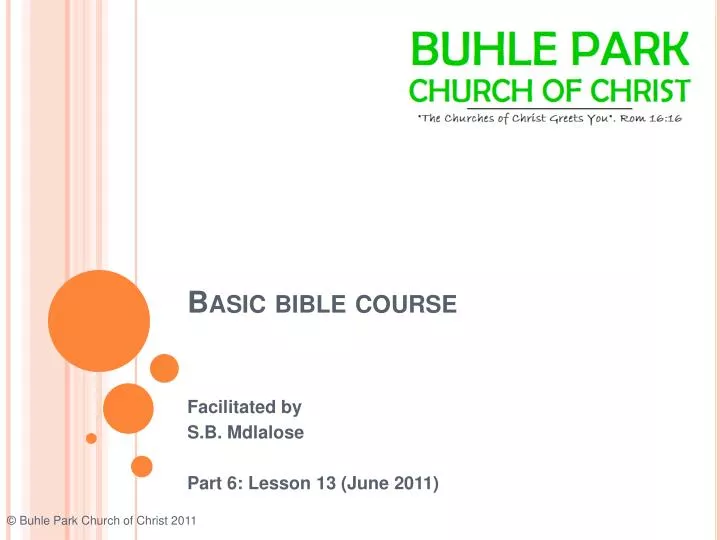 basic bible course