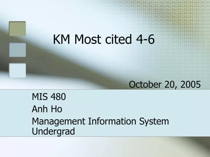 km most cited 4 6