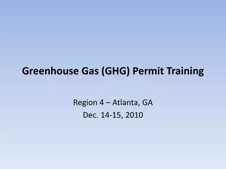 greenhouse gas ghg permit training