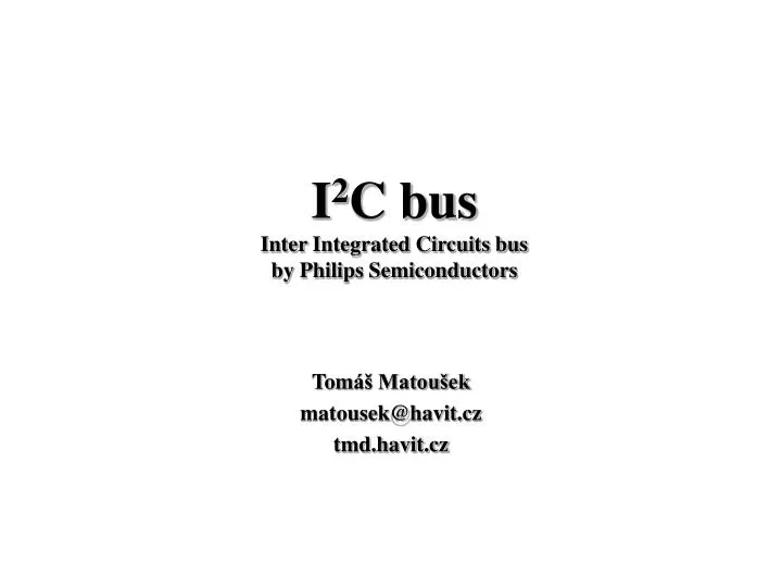 i 2 c bus inter integrated circuits bus by philips semiconductors