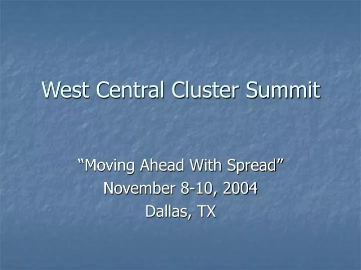 west central cluster summit