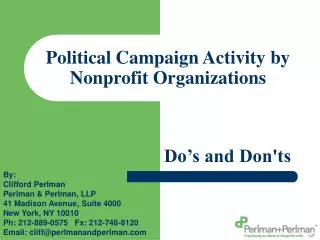 Political Campaign Activity by Nonprofit Organizations