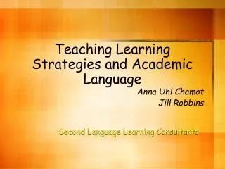 Teaching Learning Strategies and Academic Language