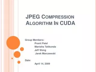 JPEG Compression Algorithm In CUDA