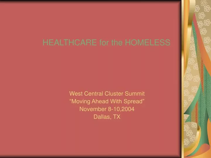 healthcare for the homeless