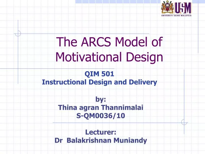 the arcs model of motivational design