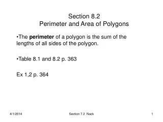 Section 8.2 Perimeter and Area of Polygons