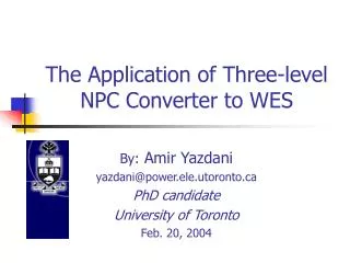 The Application of Three-level NPC Converter to WES