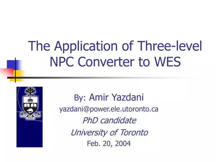 the application of three level npc converter to wes