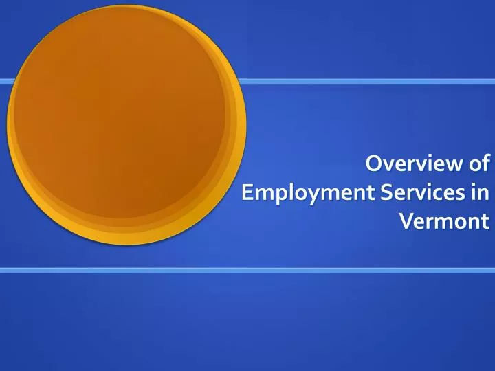 overview of employment services in vermont