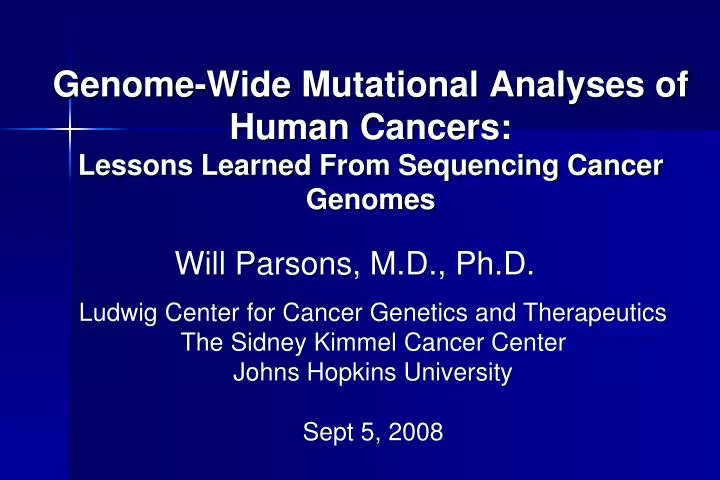 genome wide mutational analyses of human cancers lessons learned from sequencing cancer genomes
