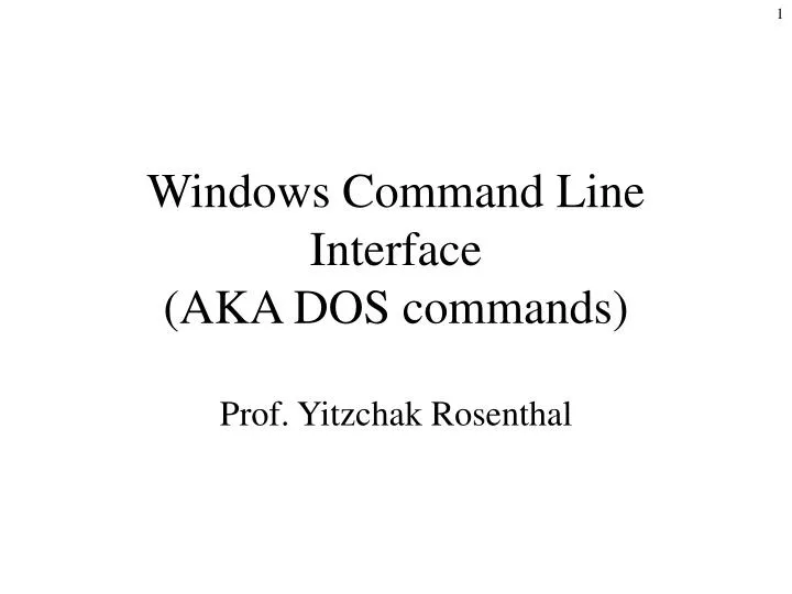 windows command line interface aka dos commands