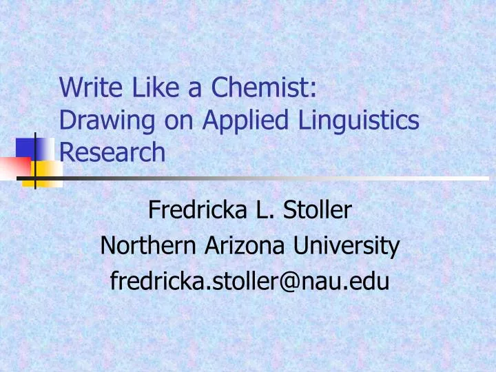 write like a chemist drawing on applied linguistics research