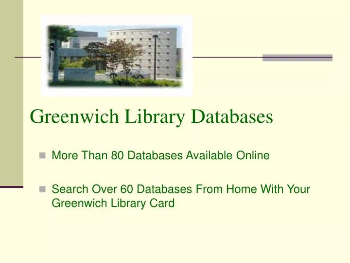 greenwich library databases