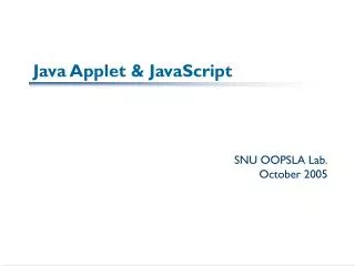Java Applet &amp; JavaScript