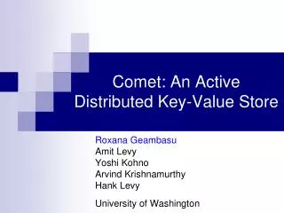 Comet: An Active Distributed Key-Value Store
