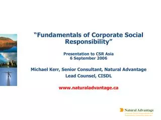 ‘Fundamentals of Corporate Social Responsibility’