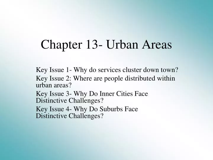 chapter 13 urban areas