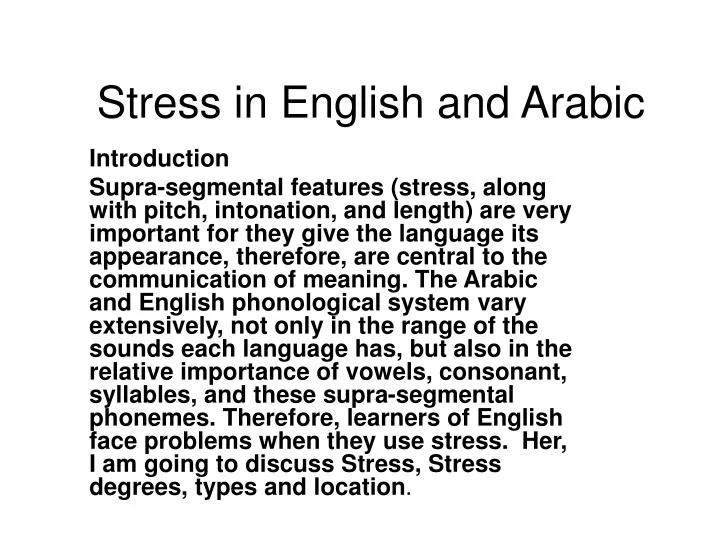 stress in english and arabic