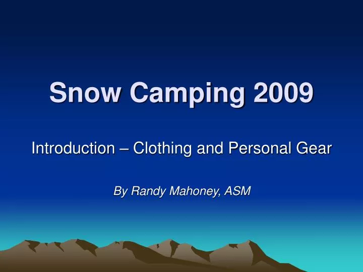 snow camping 2009