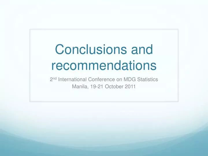 conclusions and recommendations