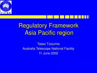 Regulatory Framework Asia Pacific region