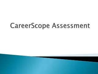 CareerScope Assessment