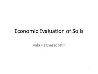 Economic Evaluation of Soils