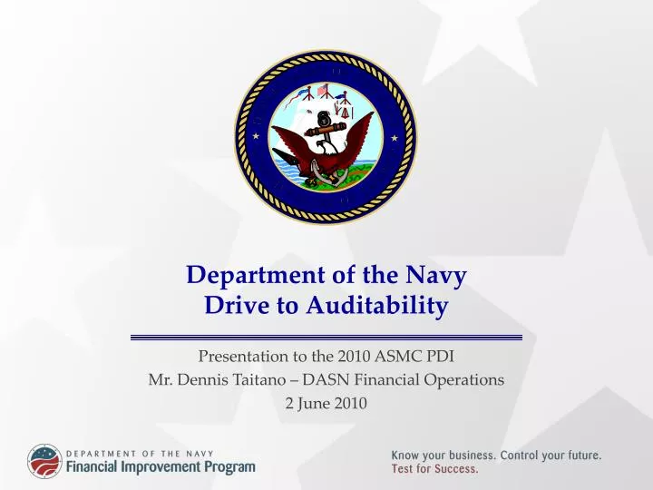 department of the navy drive to auditability