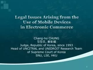 Legal Issues Arising from the Use of Mobile Devices in Electronic Commerce