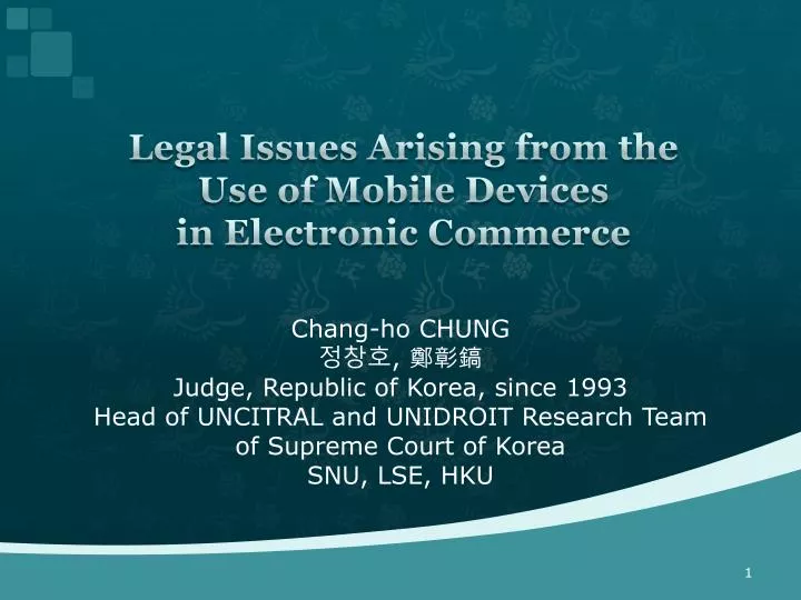 legal issues arising from the use of mobile devices in electronic commerce