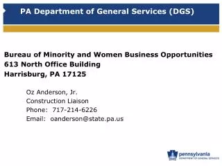 PA Department of General Services (DGS)