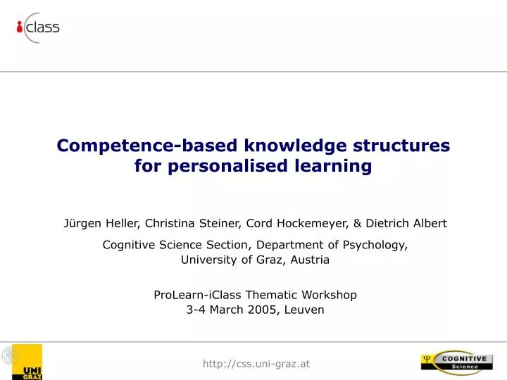 competence based knowledge structures for personalised learning