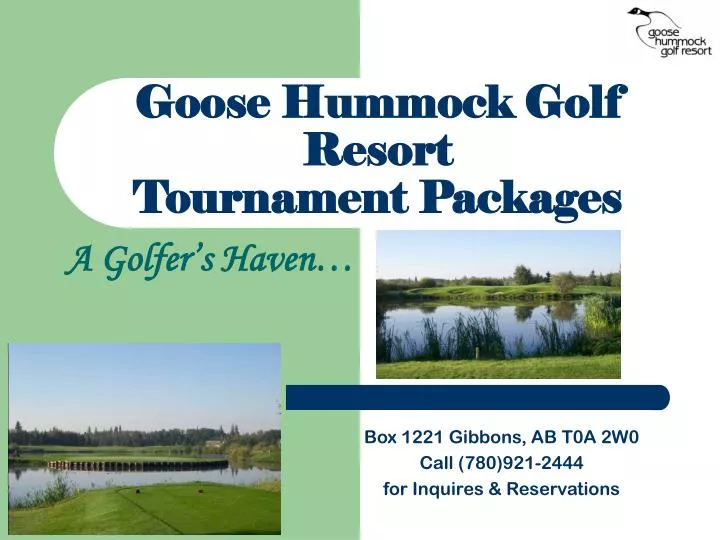 goose hummock golf resort tournament packages