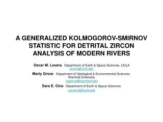 A GENERALIZED KOLMOGOROV-SMIRNOV STATISTIC FOR DETRITAL ZIRCON ANALYSIS OF MODERN RIVERS