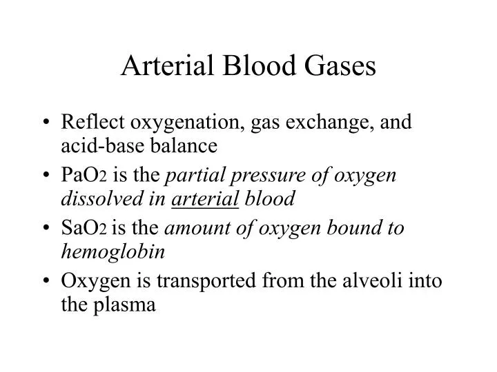 arterial blood gases