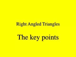 Right Angled Triangles